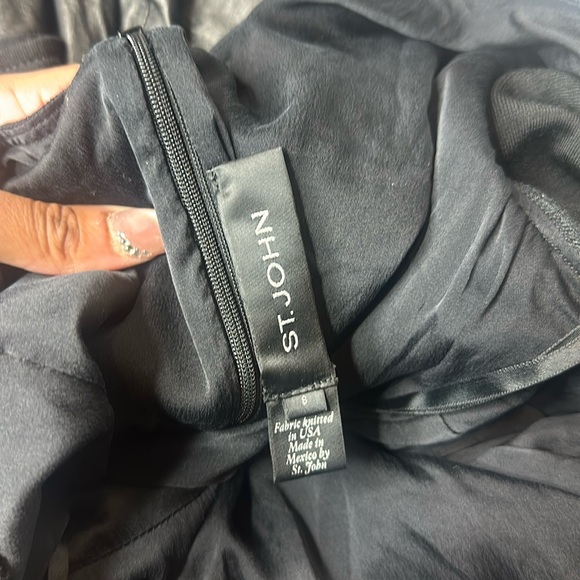 St. John Faux Leather Bottom Stealth Dress Size 8 - Picture 2 of 6